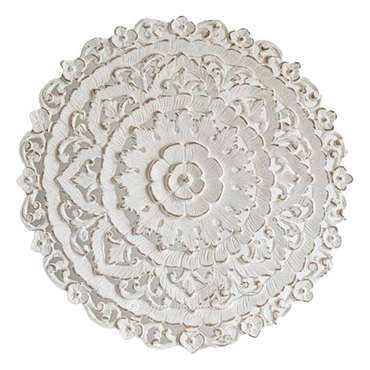 Настенный декор DKD Home Decor Белый Mandala Деревянный MDF (90 x 2 x 90 cm)