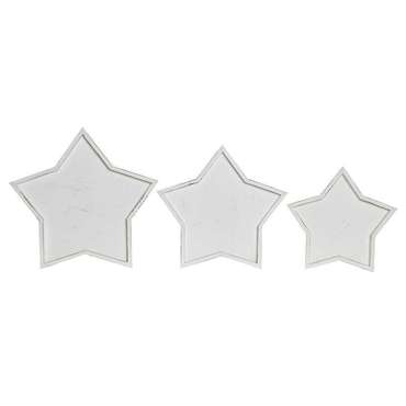 Блюдо 57 x 54 x 3  Белый Shabby Chic Маринованный (3 Предметы)