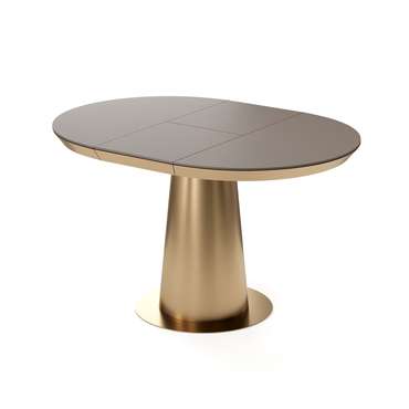 Раздвижной обеденный стол Зир коричнево-золотого цвета