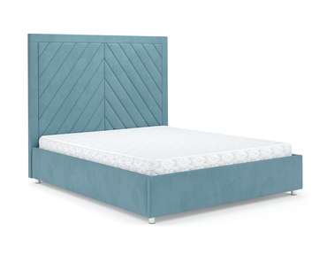 Кровать Мишель 140х190 Luna 089 голубого цвета с подъемным механизмом 