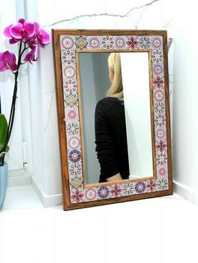 Зеркало настенное Décor в раме с мозаикой из камня