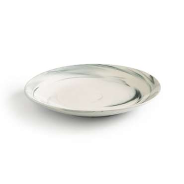Набор из четырех тарелок Shibori бело-серого цвета