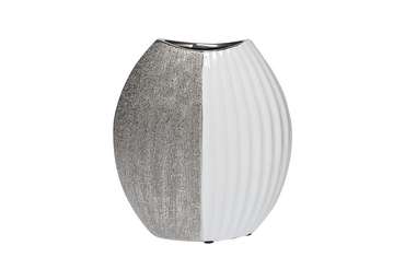Керамическая ваза бело-серебряного цвета