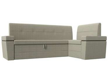 Угловой диван-кровать Деметра серо-бежевого цвета правый угол