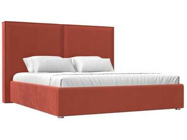 Кровать Аура 200х200 кораллового цвета с подъемным механизмом 