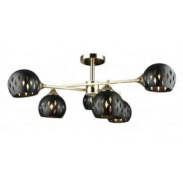 Люстра на штанге MD.4211-6-S-GD+FGD (металл, цвет черный)