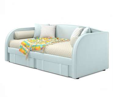 Кровать Elda 90х200 серо-бирюзового цвета с ортопедическим основанием