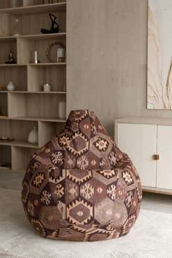 Кресло-мешок Груша L Мехико коричневого цвета