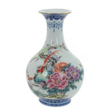 Фарфоровая ваза голубого цвета
