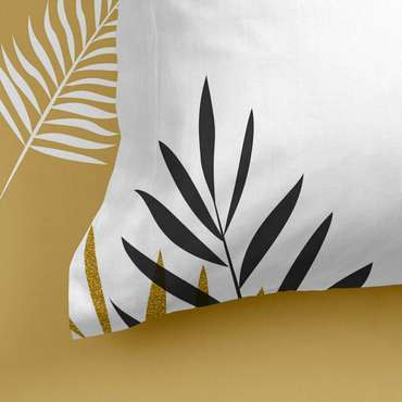 Простынь нижняя Foliage Blanc 160x200 желтого цвета