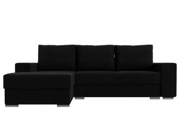 Угловой диван-кровать Дрезден черного цвета левый угол