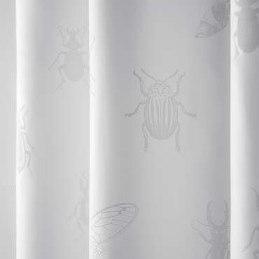 Занавеска Buzz Fauna для ванной комнаты тканевая 200х200 белого цвета