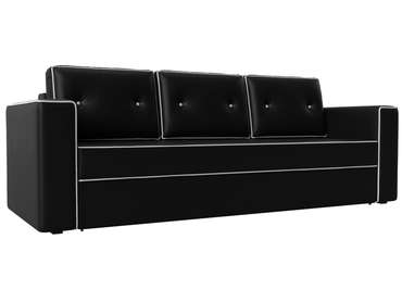Прямой диван-кровать Принстонн черного цвета (экокожа)