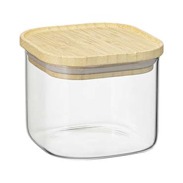 Банка для хранения квадратная Glass Bamboo 600 мл