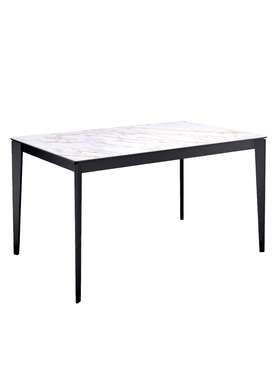 Раздвижной обеденный стол KR1400 бело-черного цвета