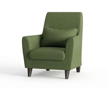 Кресло из велюра Кастилия темно-зеленого цвета