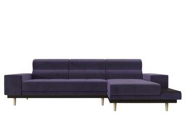 Угловой диван-кровать Леонардо темно фиолетового цвета правый угол