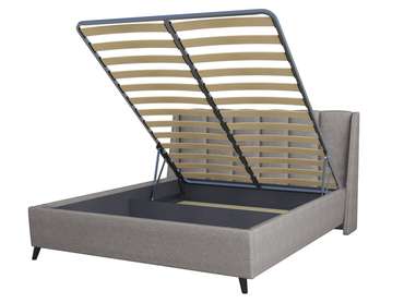 Кровать Skordia 160х200 серого цвета с подъемным механизмом