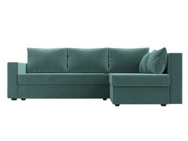 Угловой диван-кровать Мансберг бирюзового цвета правый угол