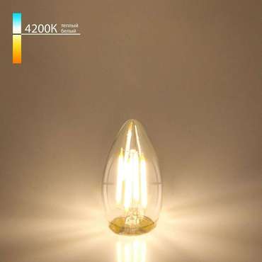 Филаментная светодиодная лампа "Свеча" C35 7W 4200K E27 (C35 прозрачный) BLE2736 Свеча F