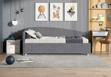Кровать Paola L 120х200 светло-серого цвета без основания и подъемного механизма