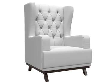 Кресло Джон Люкс белого цвета (экокожа)