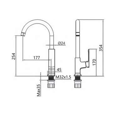 Смеситель для кухни Maretti Torino-GR TR31RZZ323, графит