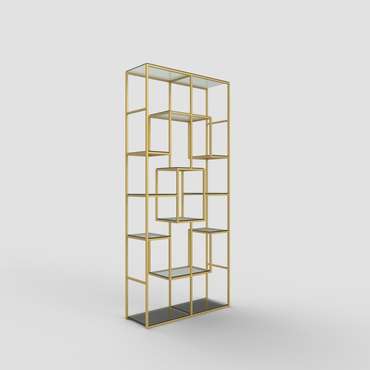 Стеллаж "Martin" золото с прозрачным стеклом (2000х900х300)