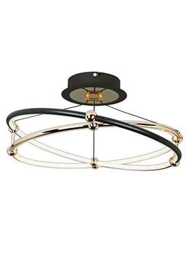 Потолочная светодиодная люстра Smart Нимбы High-Tech Led Lamps черно-золотого цвета