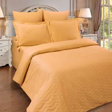 Пододеяльник 'Цвет эмоций' 177х210 стеганый на молнии Зима-лето, поплин, 100% хлопок, пл. 110 гр./кв. м., 'Охра'