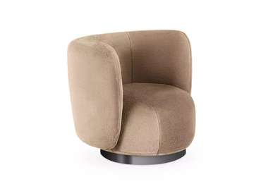 Кресло Lucca вращающееся темно-бежевого цвета с основанием черного цвета