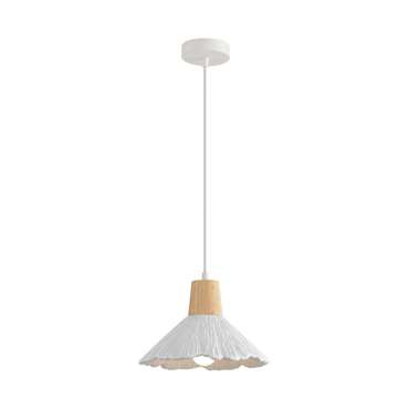 Подвесной светильник Lumion Eoliana 8352/1A белый/бежевый, металл/дерево/цемент E27 60W 220V