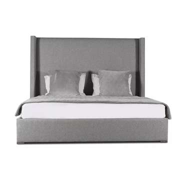 Кровать Berkley Winged Plain 160x200 серого цвета