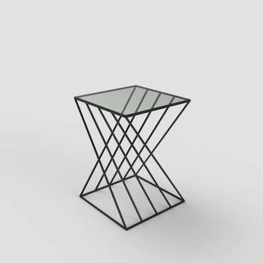 Журнальный столик "Adele" черный с бронзовым стеклом (450х550х550)