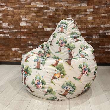 Кресло-мешок Груша 3XL Домик на дереве бежевого цвета