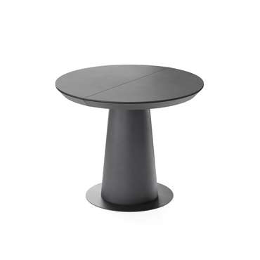 Раздвижной обеденный стол Зир из МДФ черного цвета