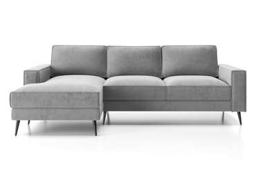 Угловой диван-кровать Мэдисон с оттоманкой серого цвета