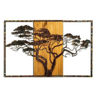 Настенный декор Дерево 90x58 коричневого цвета