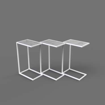 Журнальный столик "Alfred" белый с бронзовым стеклом (700х350х450)