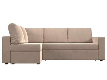 Угловой диван-кровать Оливер бежевого цвета левый угол