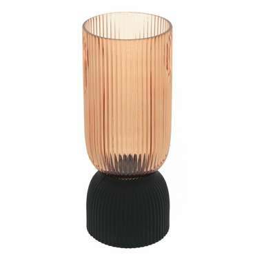 Стеклянная ваза черно-янтарного цвета