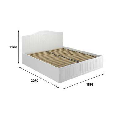 Кровать Монблан 180х200 белого цвета с подъемным механизмом