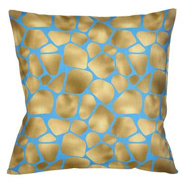 Интерьерная подушка Сахара золото-голубого цвета