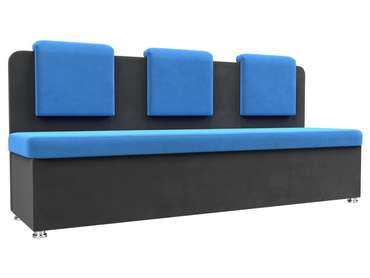 Кухонный прямой диван Маккон серо-голубого цвета