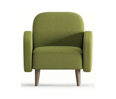 Кресло из рогожки Бризби зеленого цвета