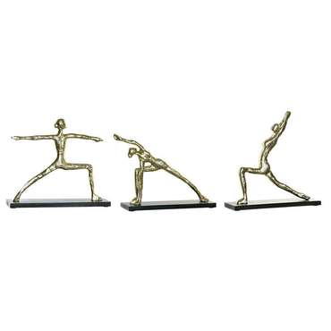 Декоративная фигура 33 x 10 x 35 cm Чёрный Позолоченный Индиец Yoga (3 штук)