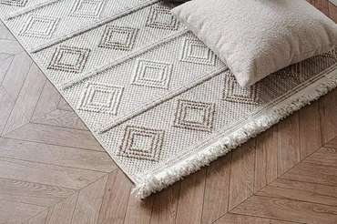 Ковер Bohem Ash 100x200 бежевого цвета