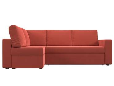 Угловой диван-кровать Оливер кораллового цвета левый угол