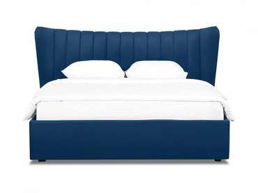 Кровать Queen Agata Lux 160х200 темно-синего цвета