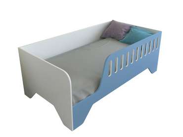 Кроватка Астра 13 80х160 бело-голубого цвета